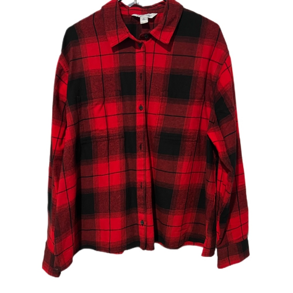 Old Navy Red and Black Plaid Shirt